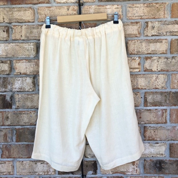 Central Falls Made USA Linen Light Ivory Set Of Buttoned Jacket & Capri Pants M - Picture 12 of 15